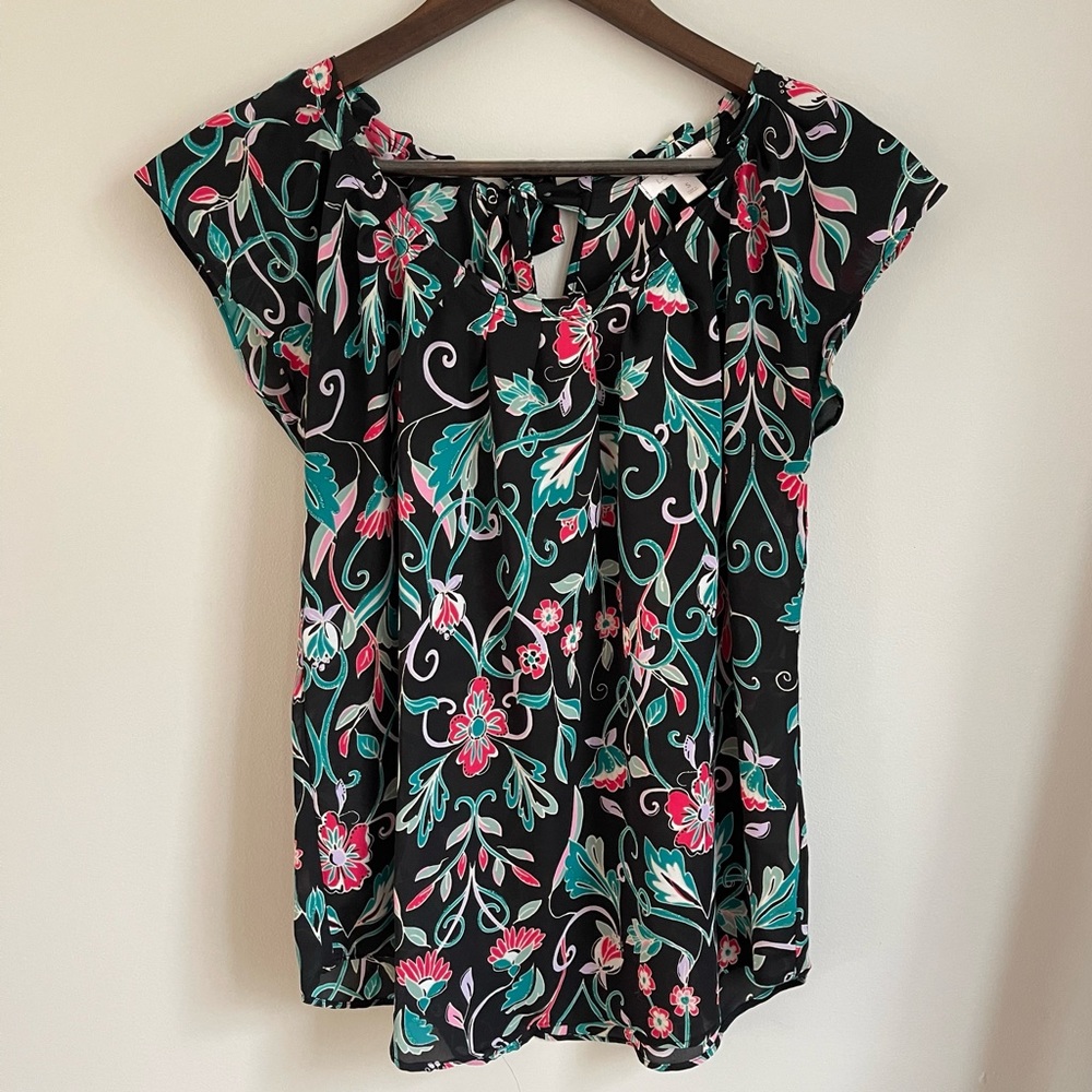 LC Lauren Conrad Floral Print Blouse